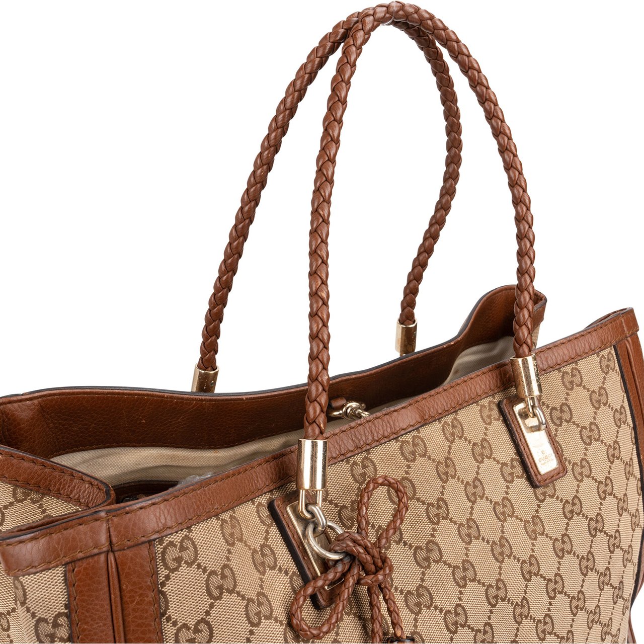 Gucci Gucci GG Monogram Bamboo Handbag Bruin