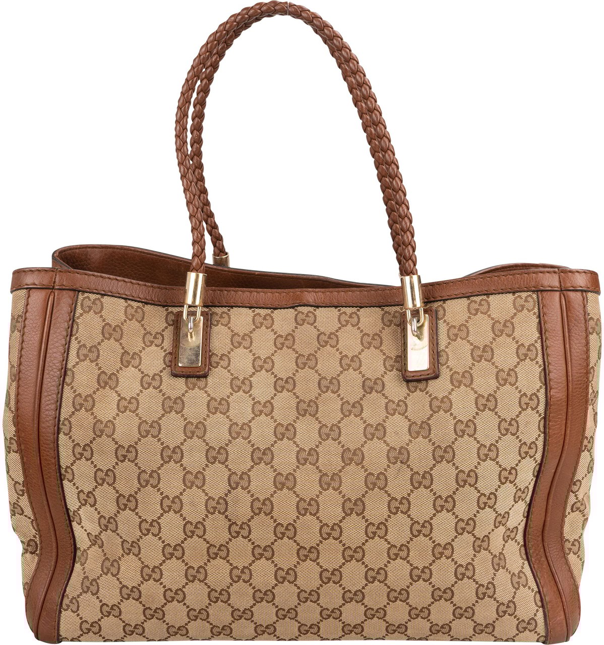 Gucci Gucci GG Monogram Bamboo Handbag Bruin