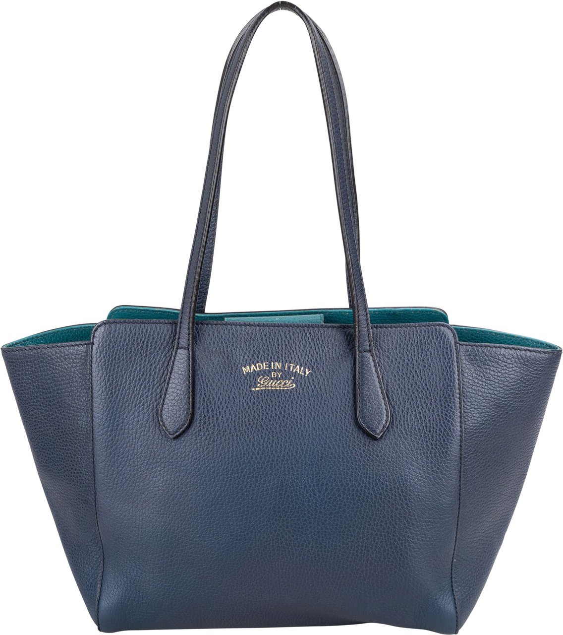 Gucci Gucci Blue Leather Swing Handbag Blauw