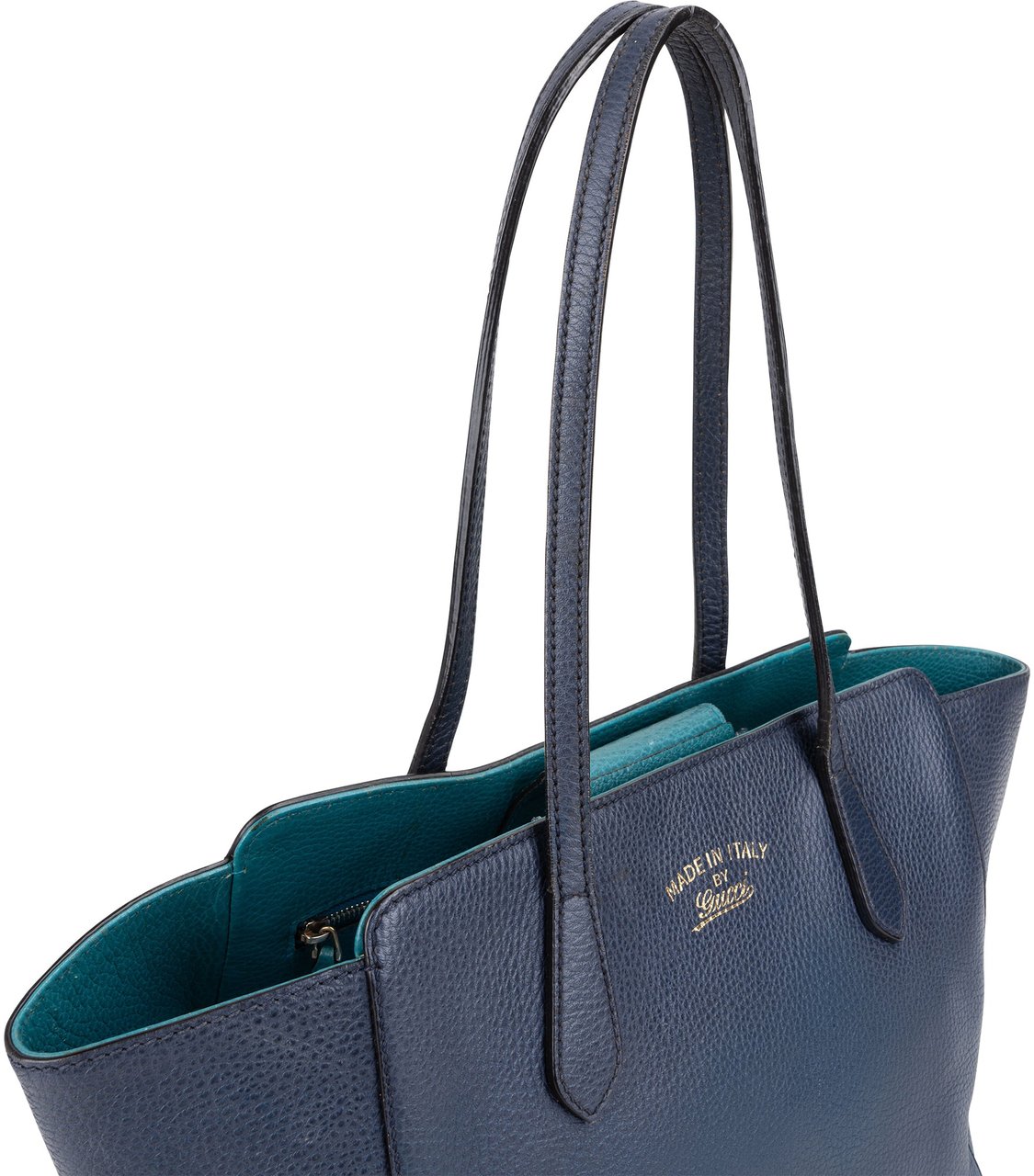 Gucci Gucci Blue Leather Swing Handbag Blauw