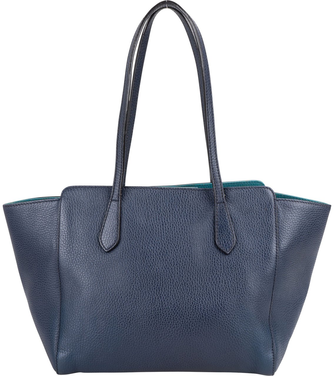 Gucci Gucci Blue Leather Swing Handbag Blauw