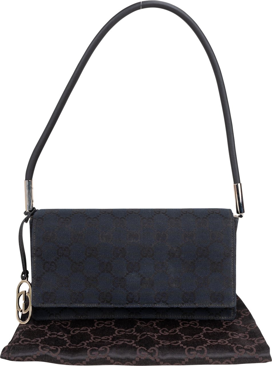 Gucci Gucci GG Monogram Flap Shoulder Bag Zwart