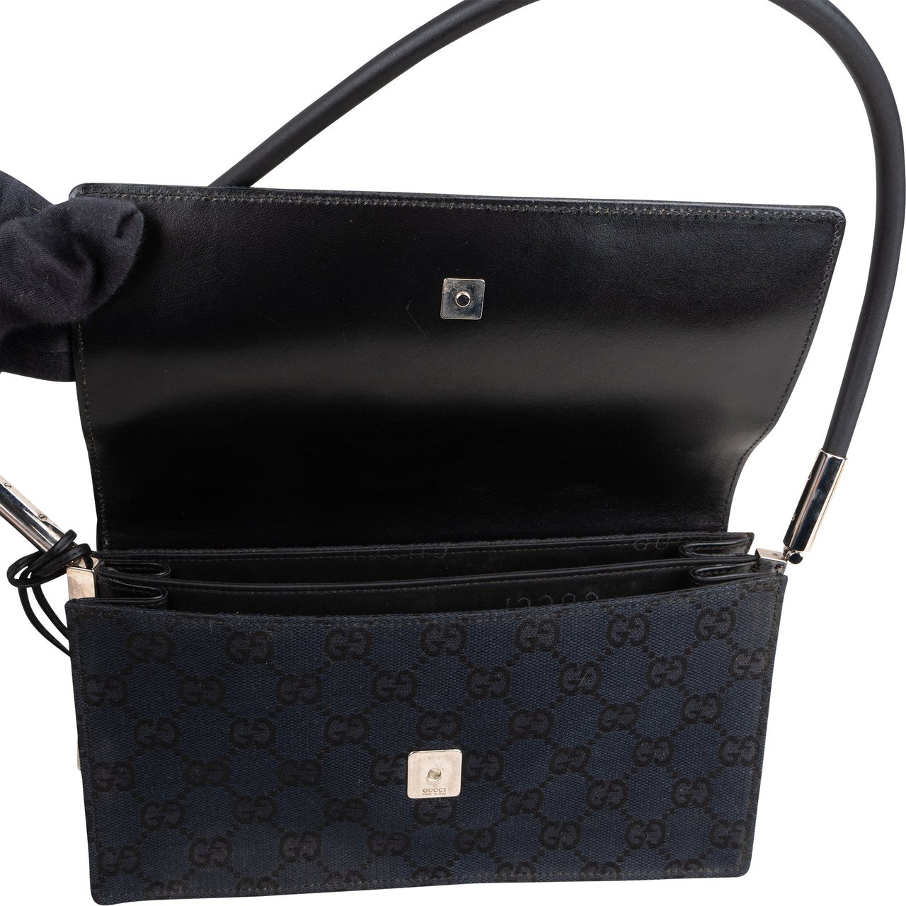 Gucci Gucci GG Monogram Flap Shoulder Bag Zwart