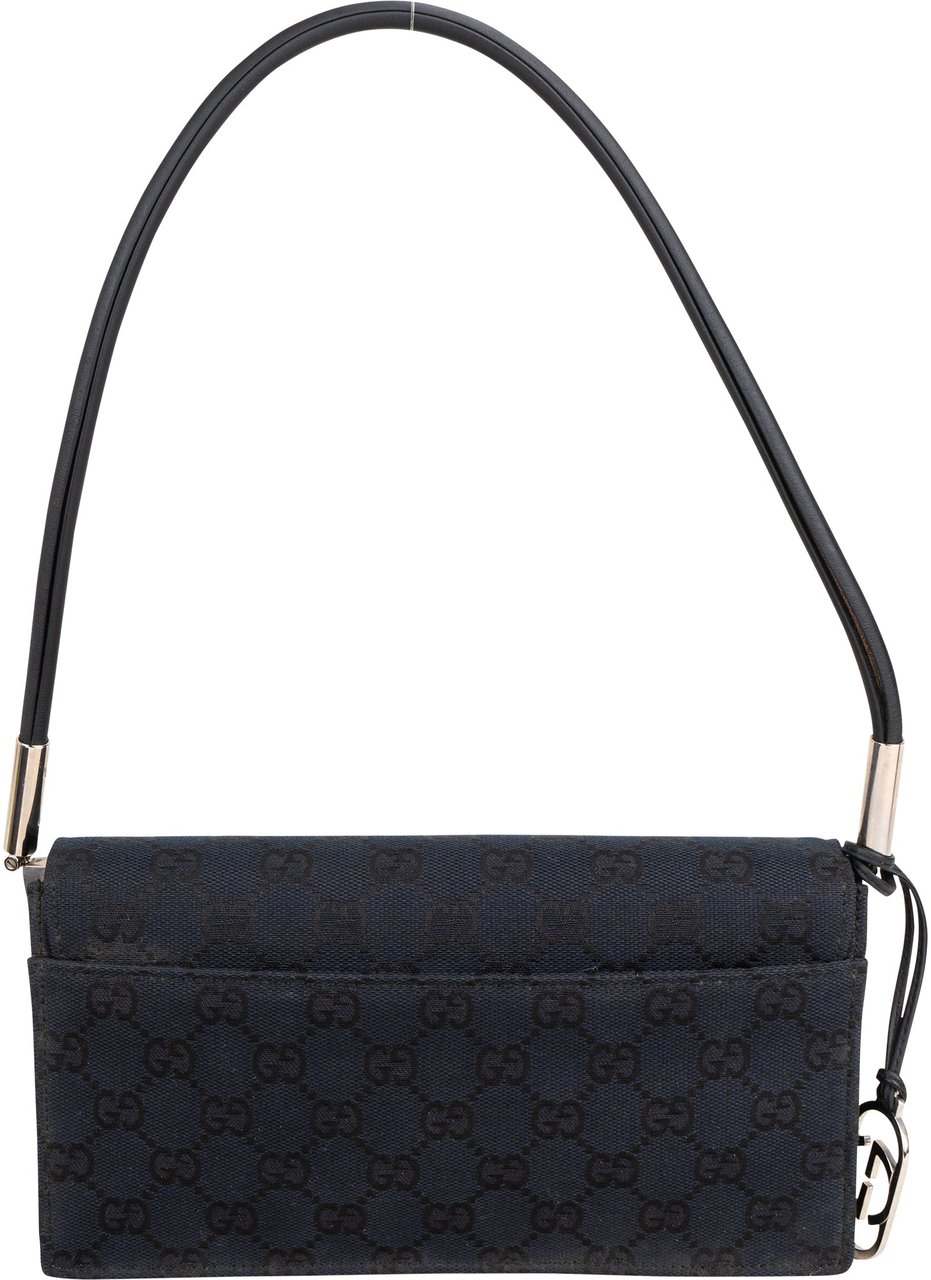 Gucci Gucci GG Monogram Flap Shoulder Bag Zwart
