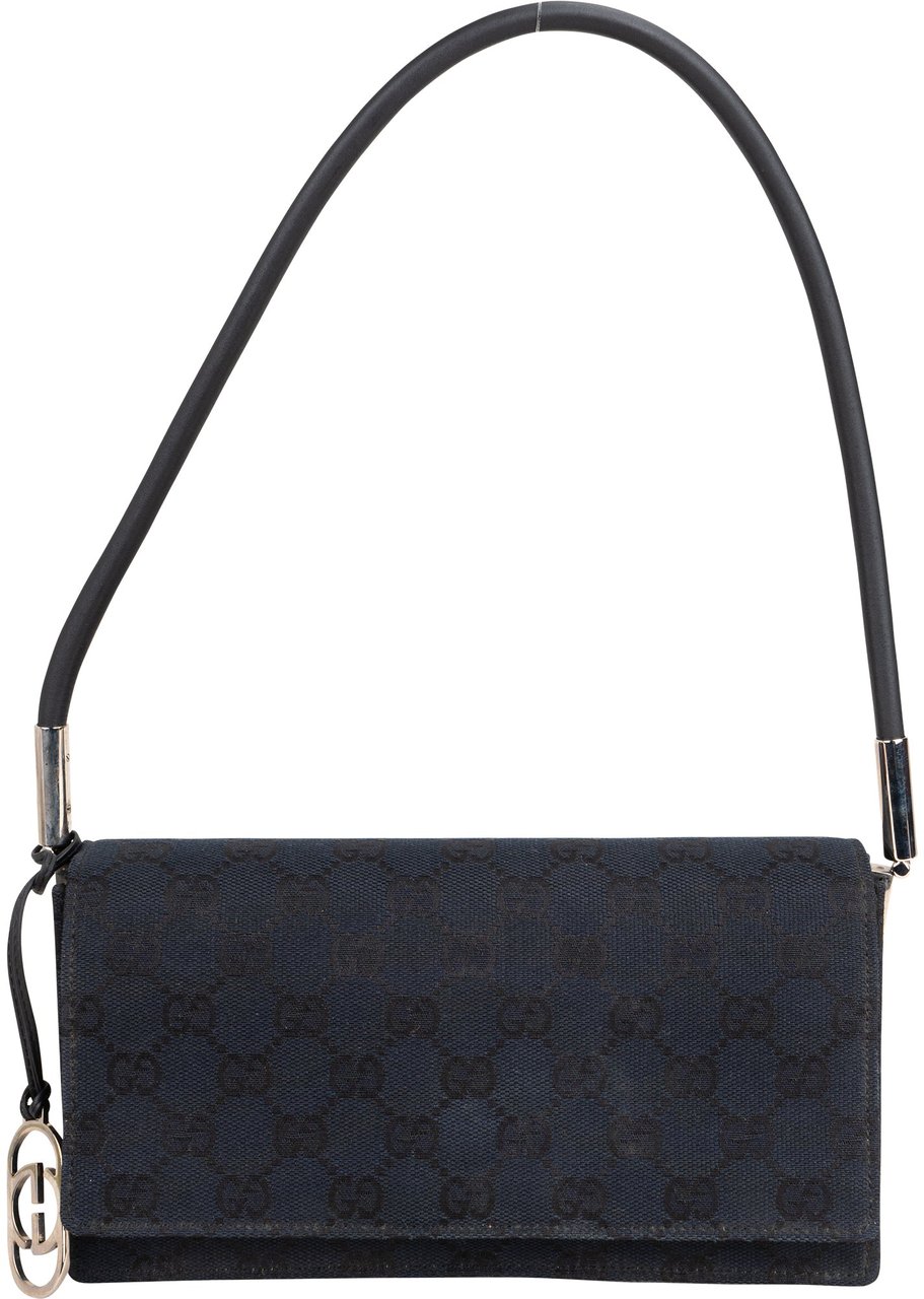 Gucci Gucci GG Monogram Flap Shoulder Bag Zwart