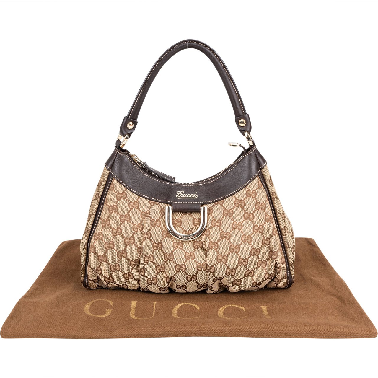 Gucci Gucci GG Monogram Abbey Handbag Bruin