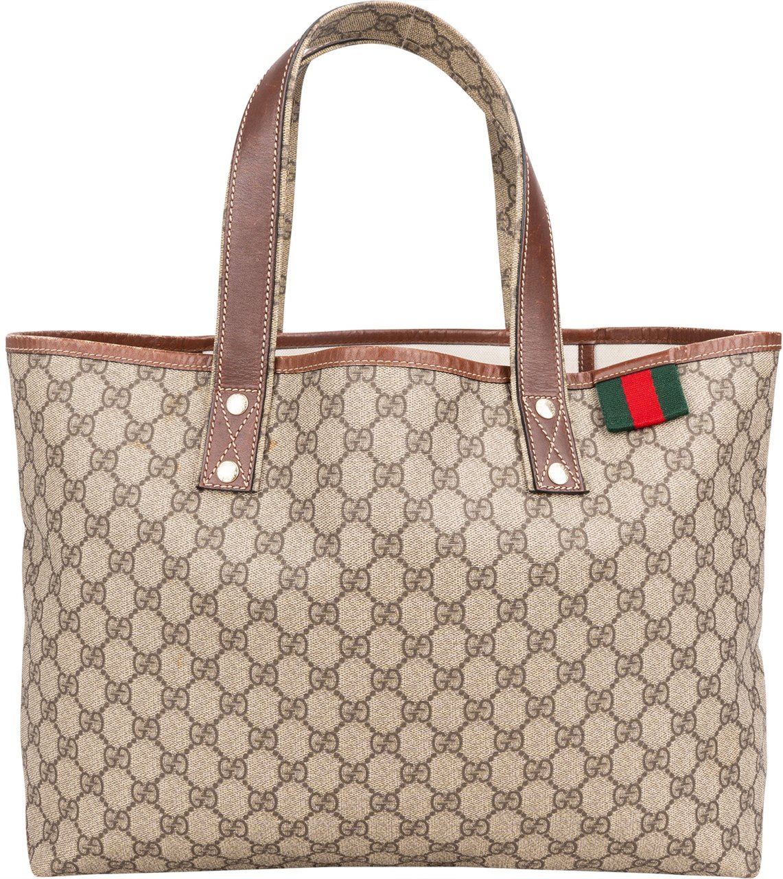 Gucci Gucci Canvas GG Monogram Sherry Line Handbag Bruin