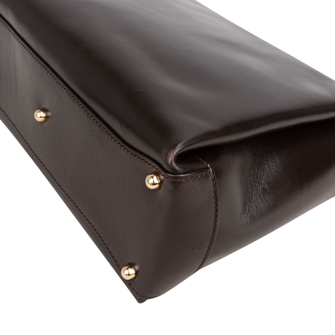 Gucci Gucci Classic Brown Leather Handbag Bruin