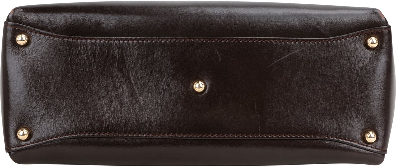 Gucci Gucci Classic Brown Leather Handbag Bruin