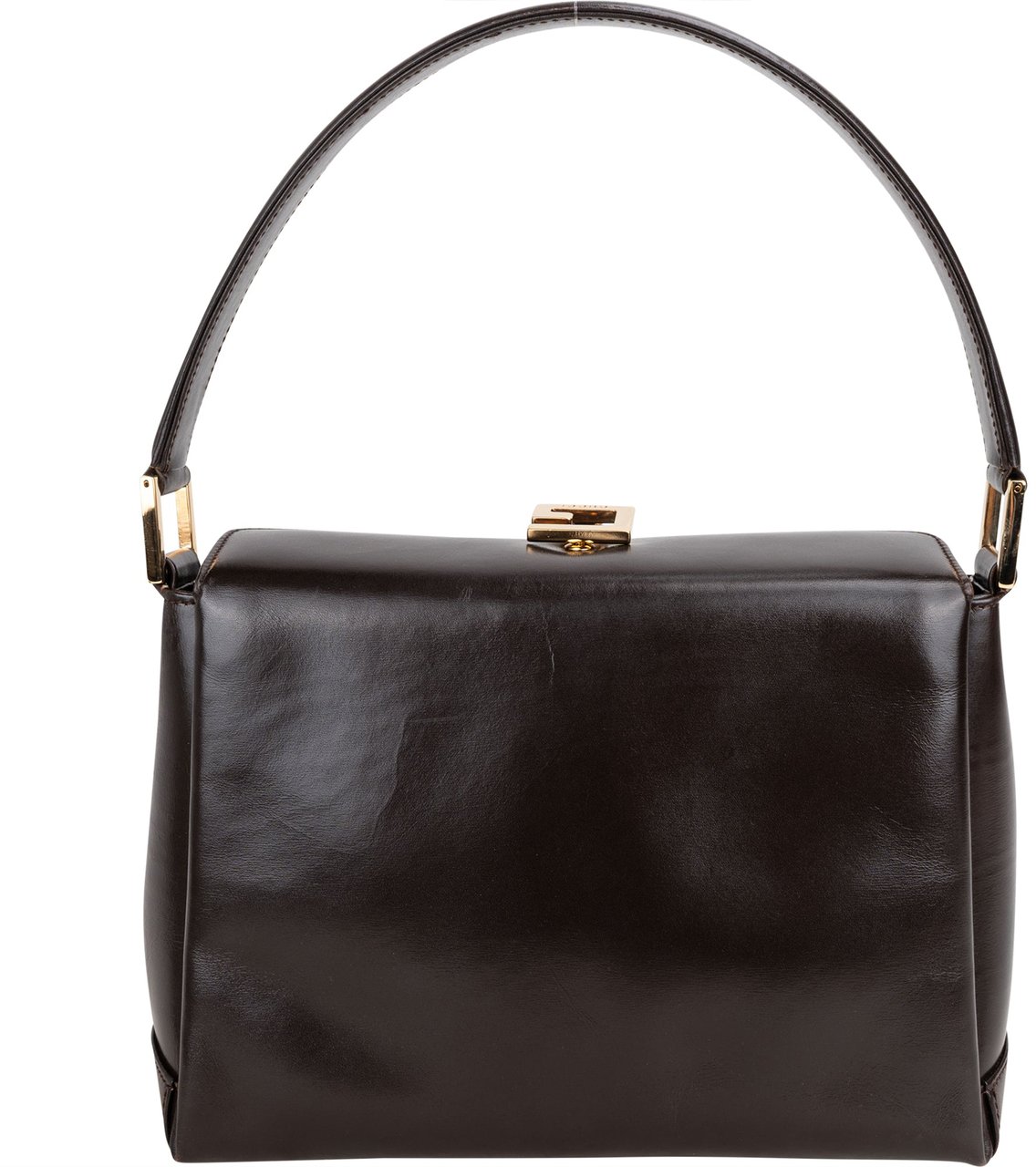 Gucci Gucci Classic Brown Leather Handbag Bruin