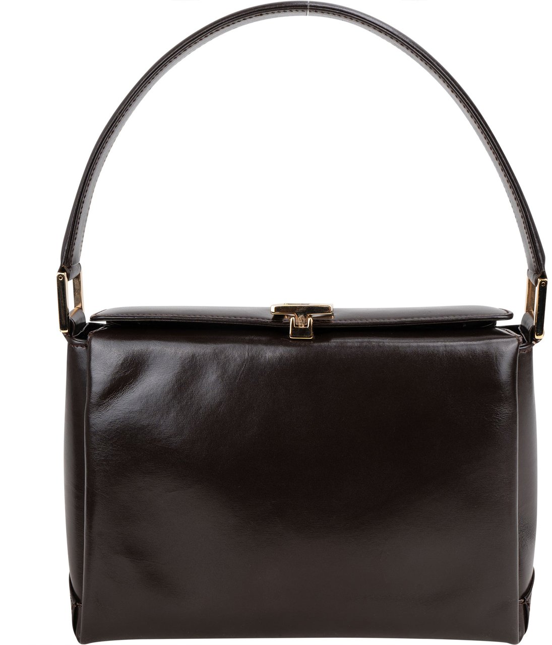 Gucci Gucci Classic Brown Leather Handbag Bruin