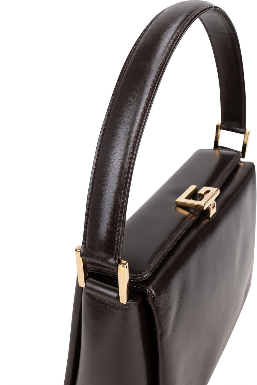 Gucci Gucci Classic Brown Leather Handbag Bruin