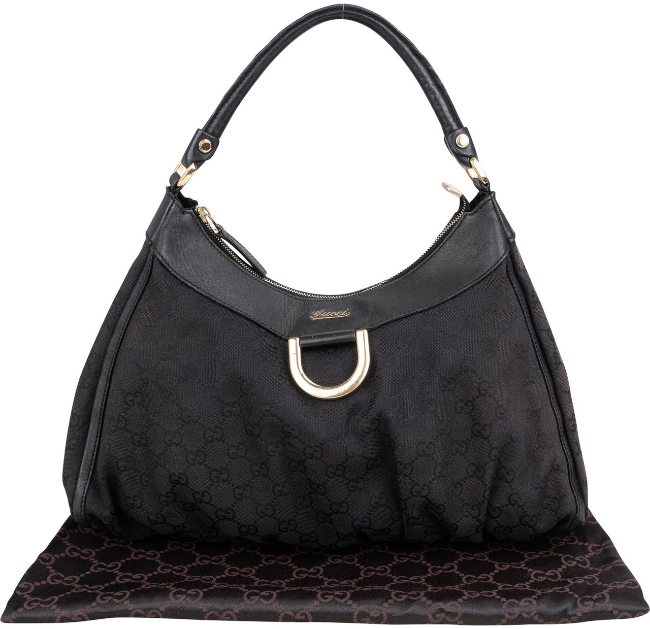 Gucci Gucci GG Monogram Abbey Handbag Zwart