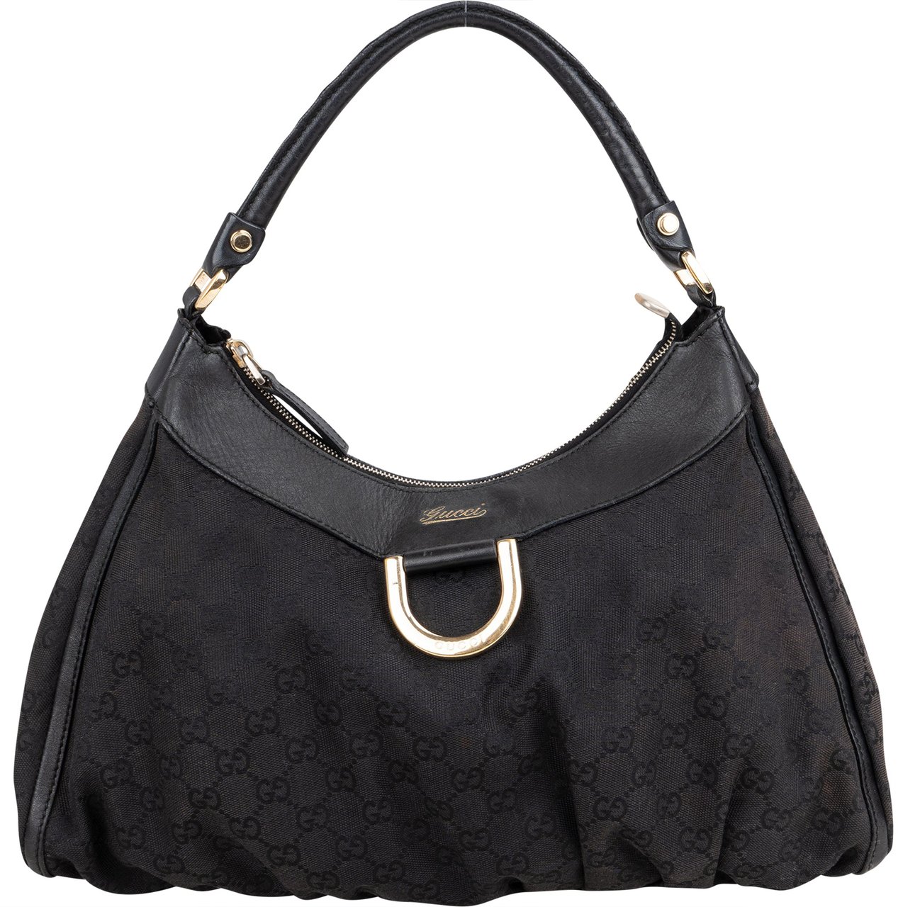 Gucci Gucci GG Monogram Abbey Handbag Zwart