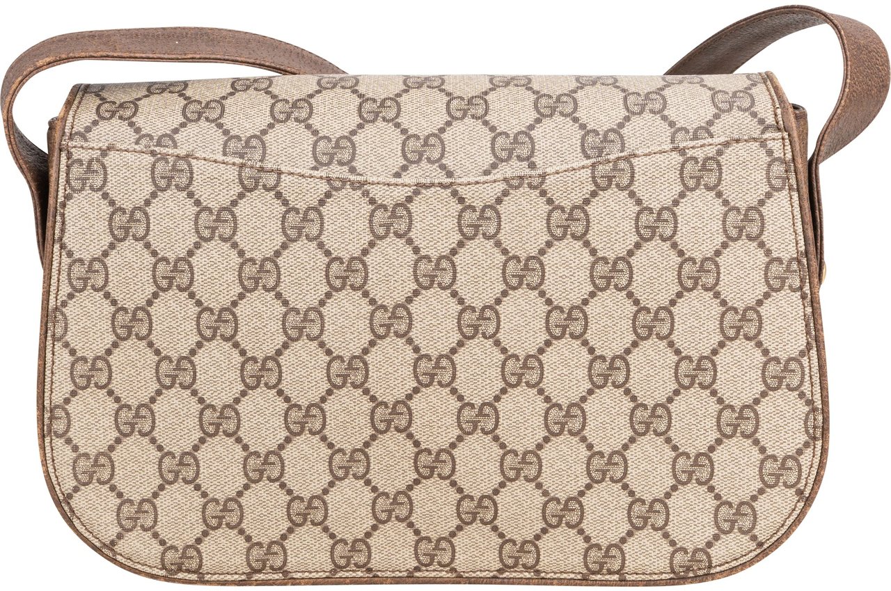Gucci Gucci GG Canvas Monogram Crossbody Bag Bruin