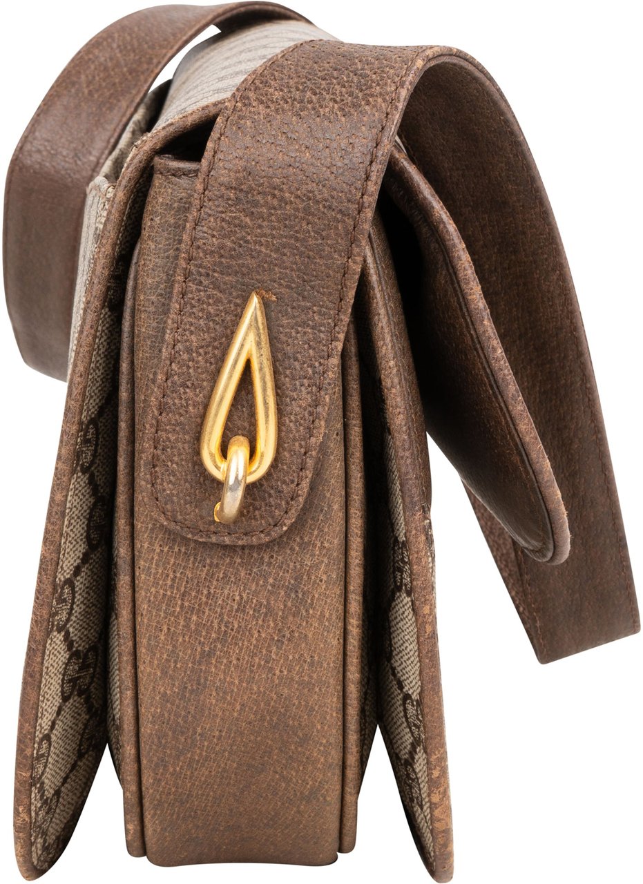 Gucci Gucci GG Canvas Monogram Crossbody Bag Bruin