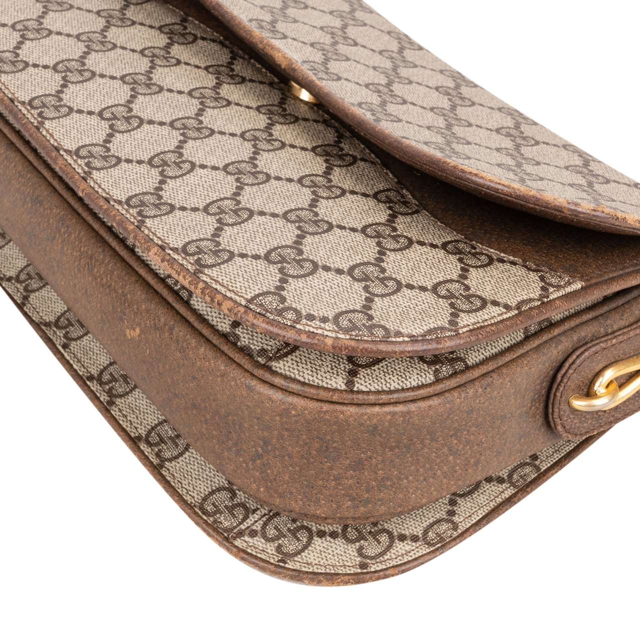 Gucci Gucci GG Canvas Monogram Crossbody Bag Bruin