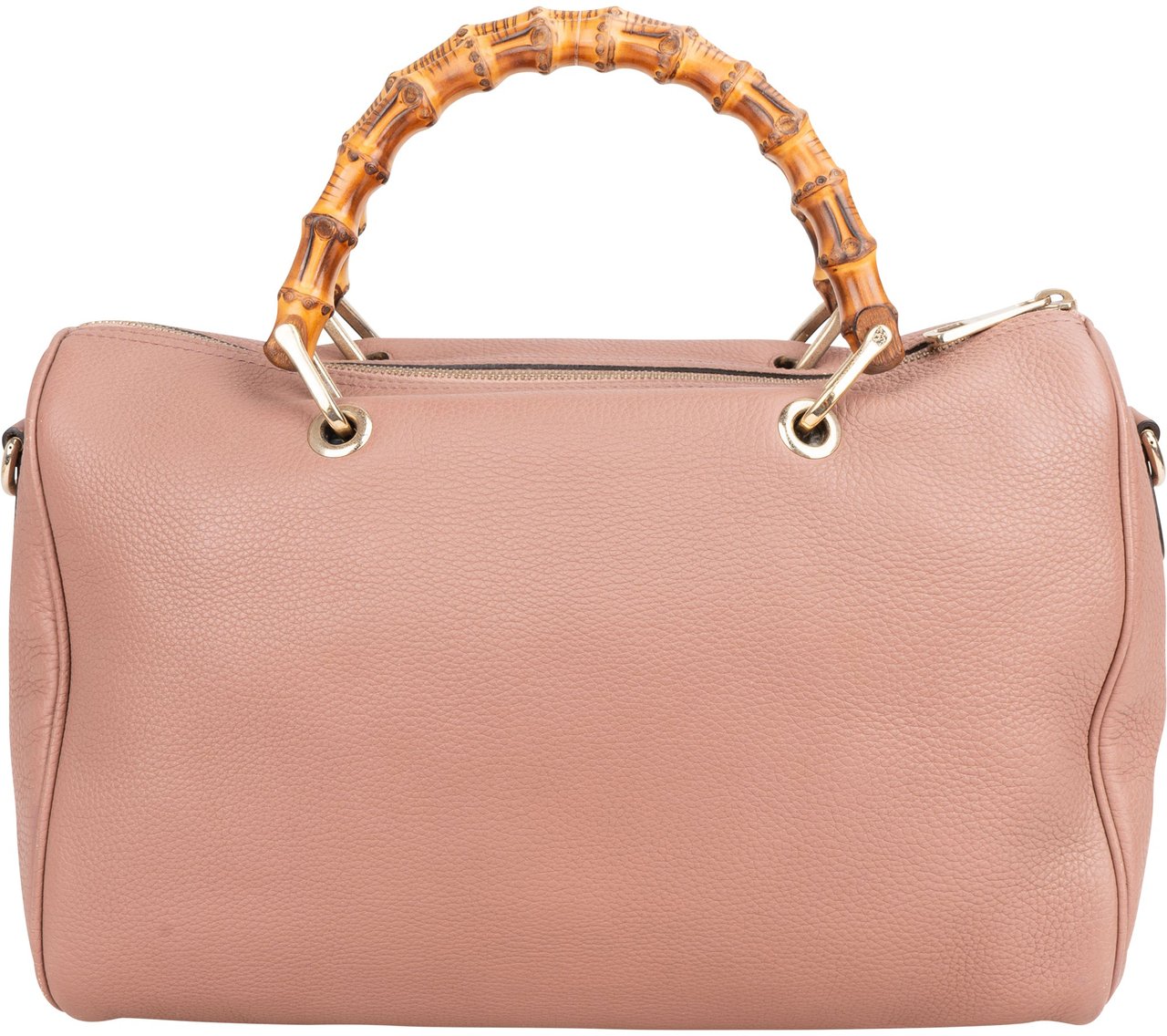 Gucci Pink Leather Bamboo Handbag Roze