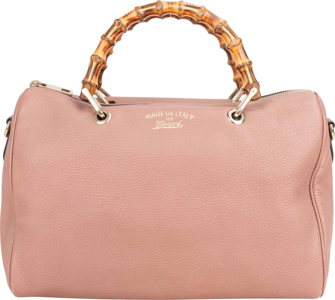 Gucci Pink Leather Bamboo Handbag Roze