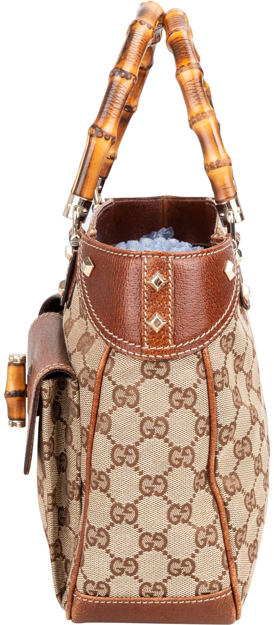 Gucci GG Monogram Bamboo Handbag Bruin