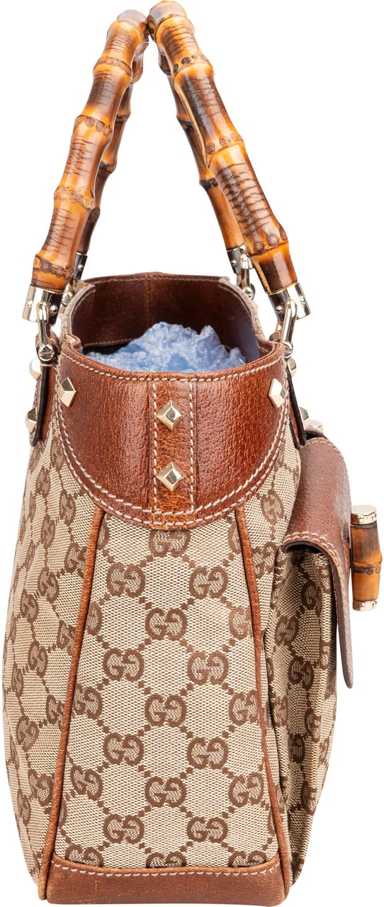 Gucci GG Monogram Bamboo Handbag Bruin