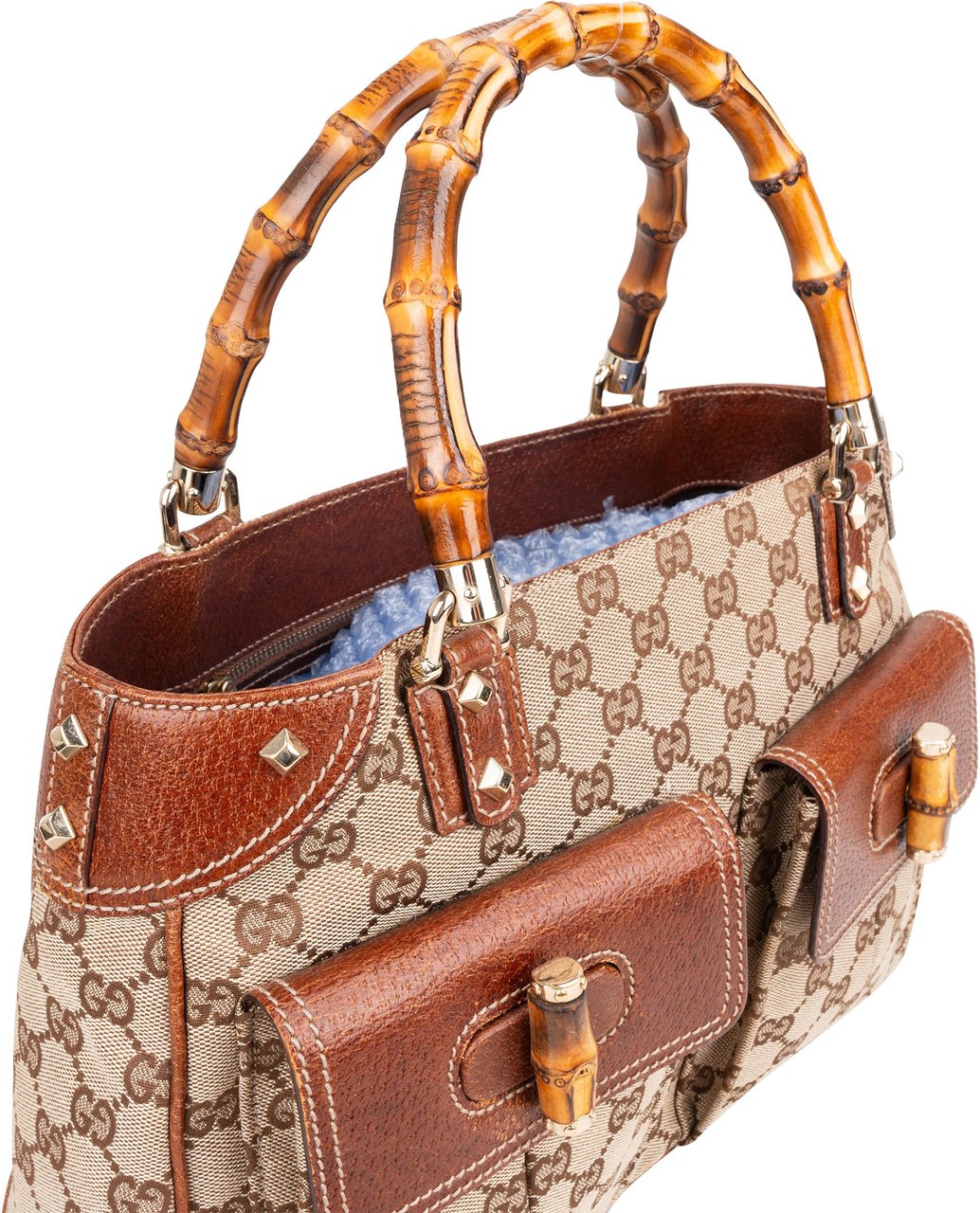 Gucci GG Monogram Bamboo Handbag Bruin