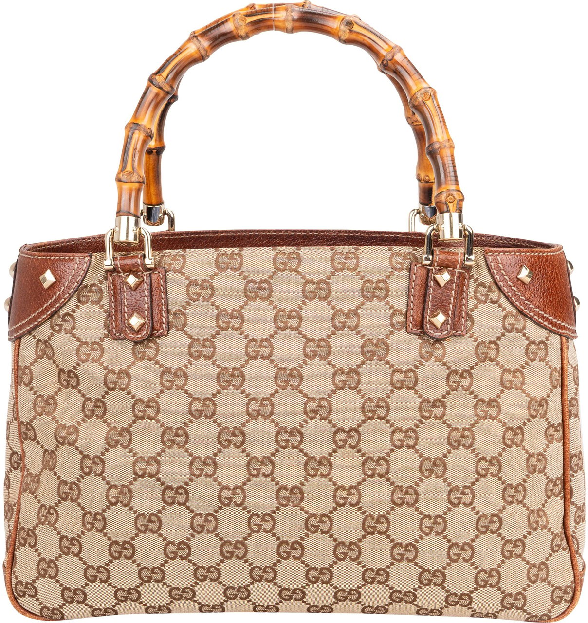 Gucci GG Monogram Bamboo Handbag Bruin