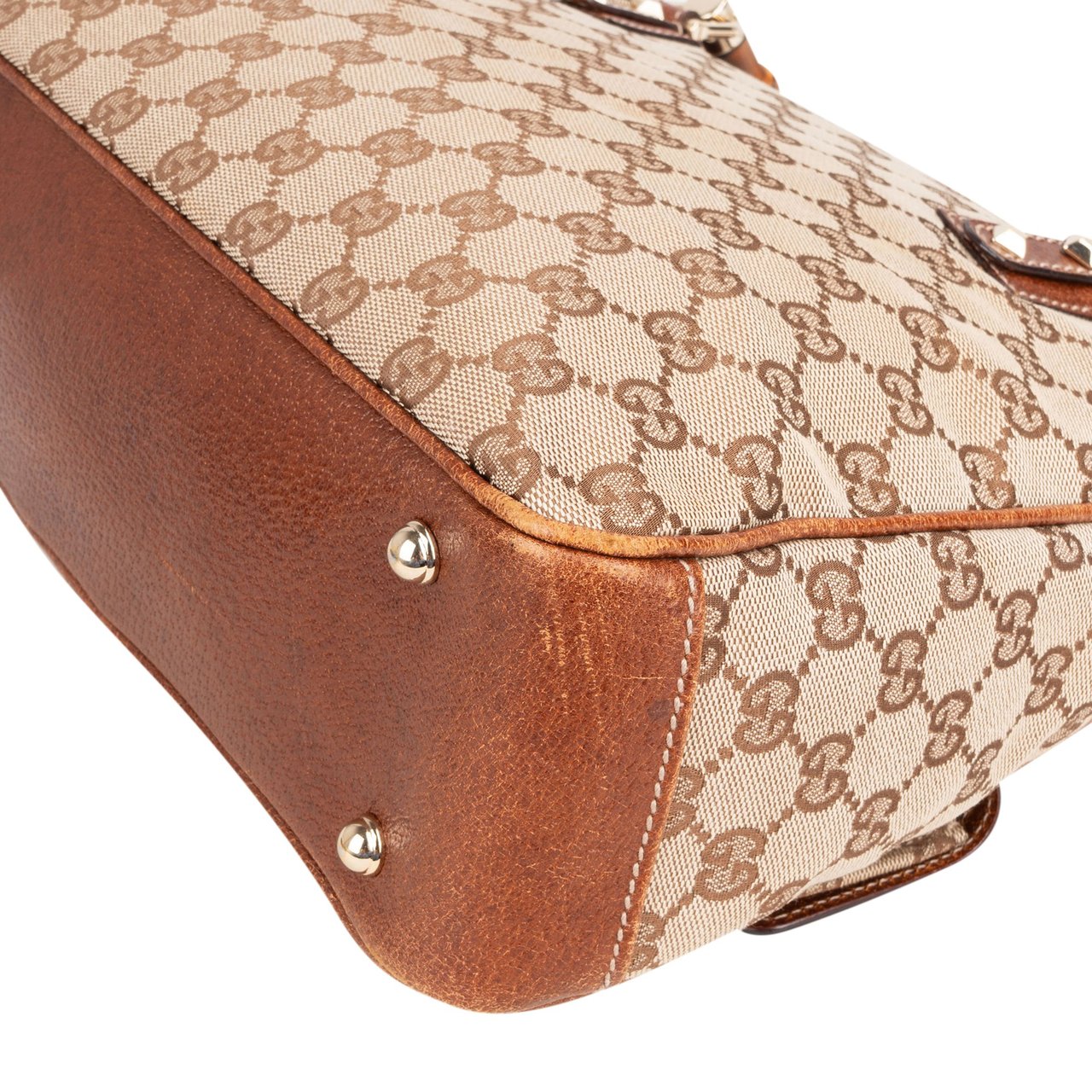Gucci GG Monogram Bamboo Handbag Bruin