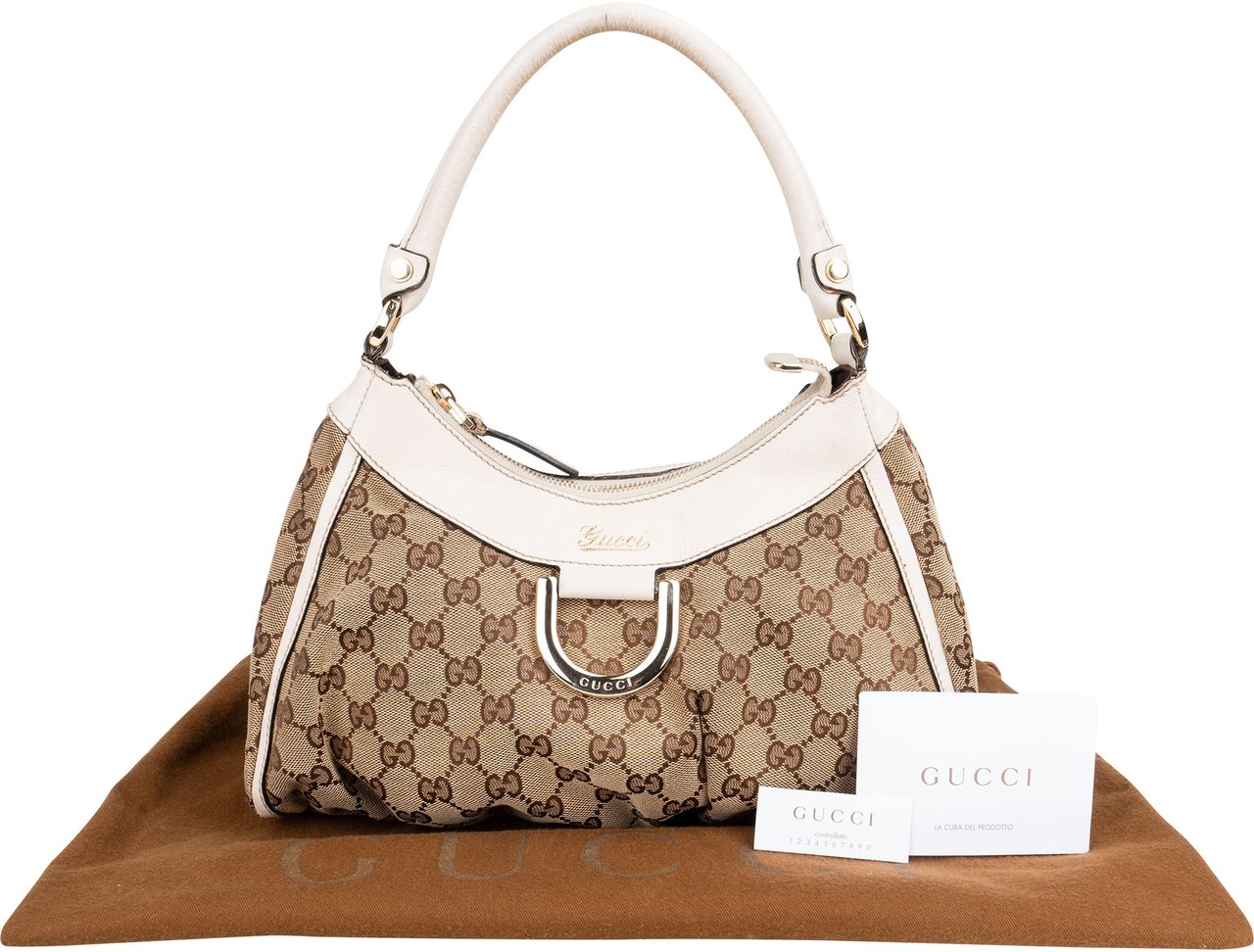 Gucci Gucci GG Monogram Abbey Handbag Bruin