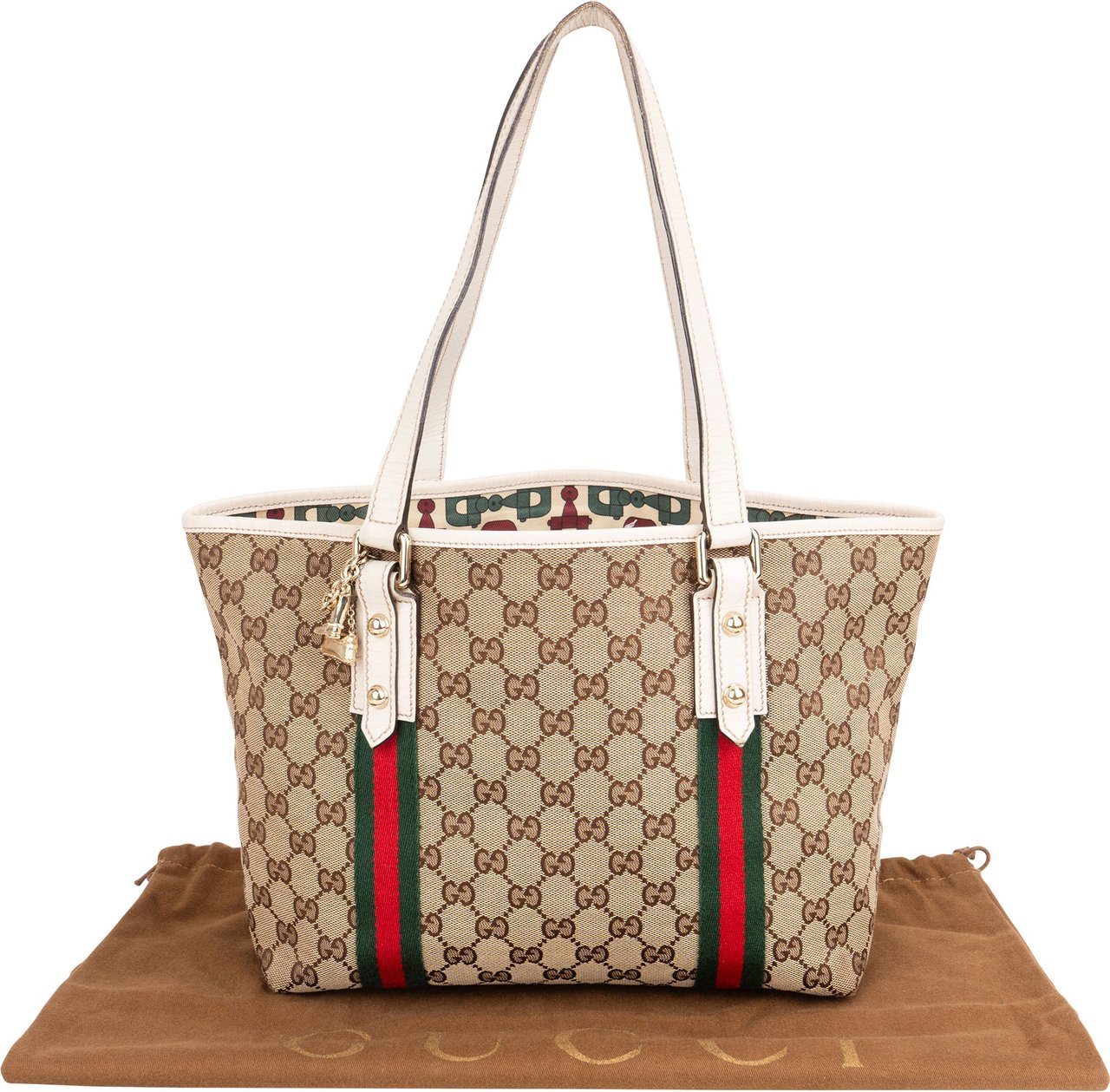 Gucci Gucci GG Monogram Jolicoeuer Handbag Bruin