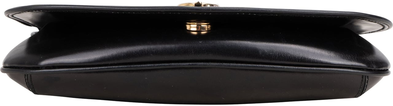 Gucci Gucci Black Leather Shoulder Bag Zwart