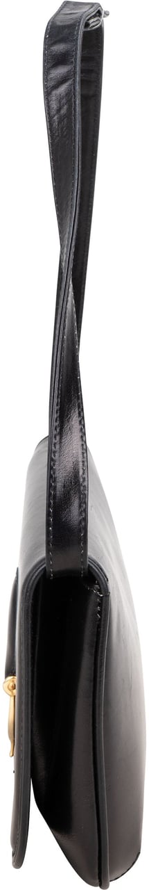 Gucci Gucci Black Leather Shoulder Bag Zwart