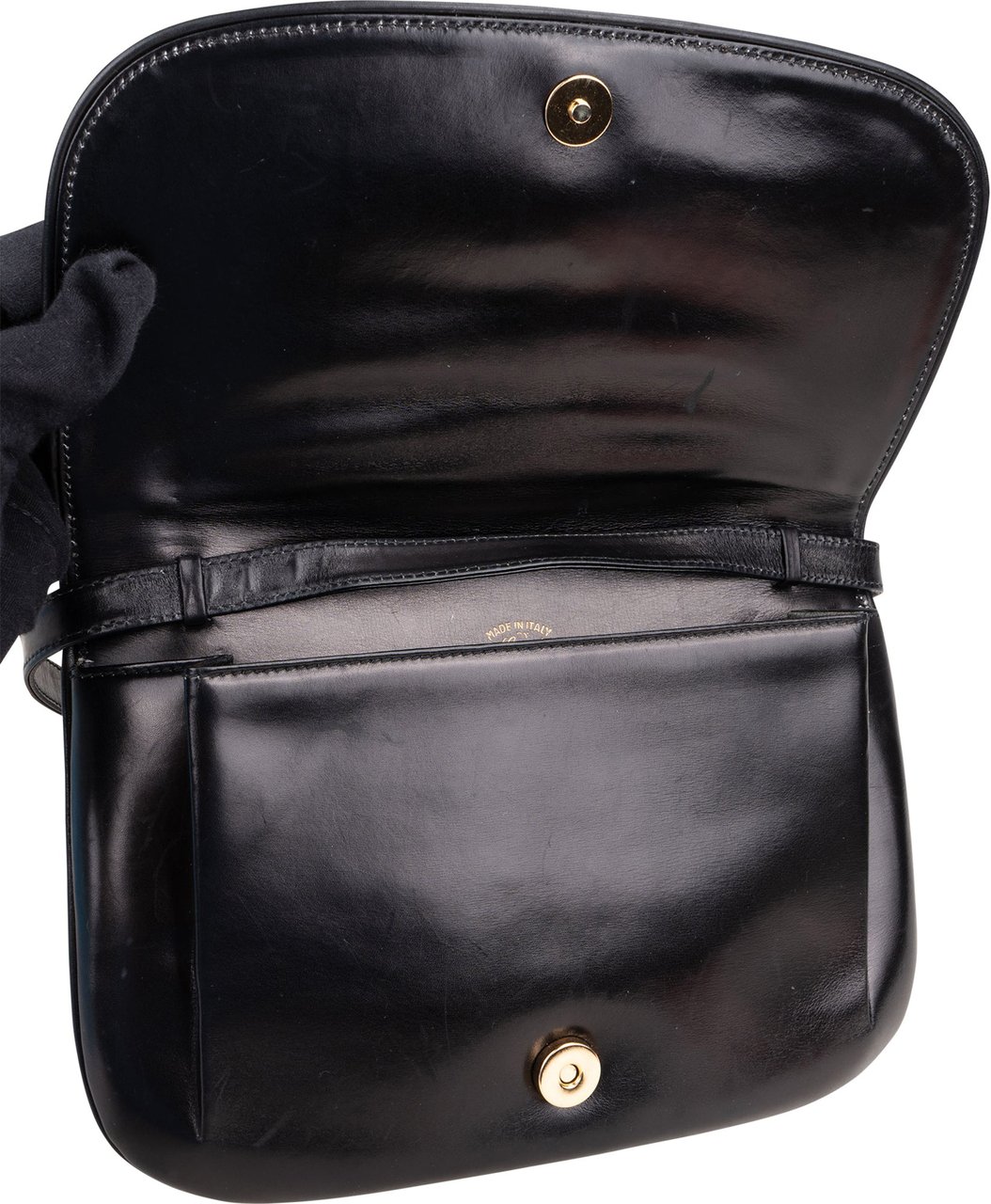 Gucci Gucci Black Leather Shoulder Bag Zwart