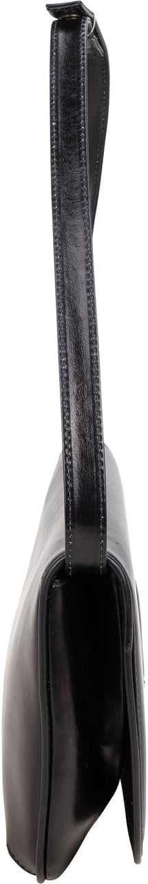 Gucci Gucci Black Leather Shoulder Bag Zwart