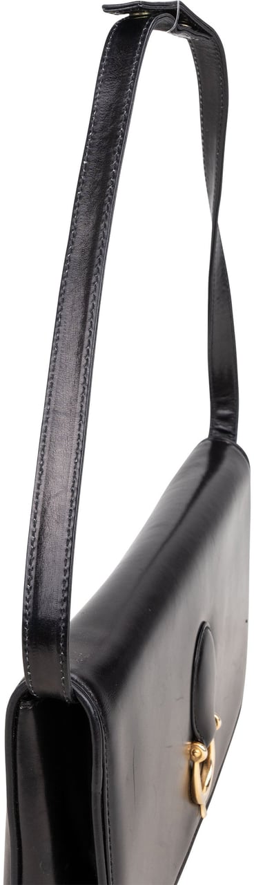 Gucci Gucci Black Leather Shoulder Bag Zwart