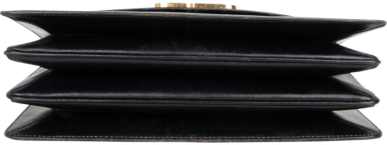 Gucci Gucci Black Leather GG Clutch Bag Zwart