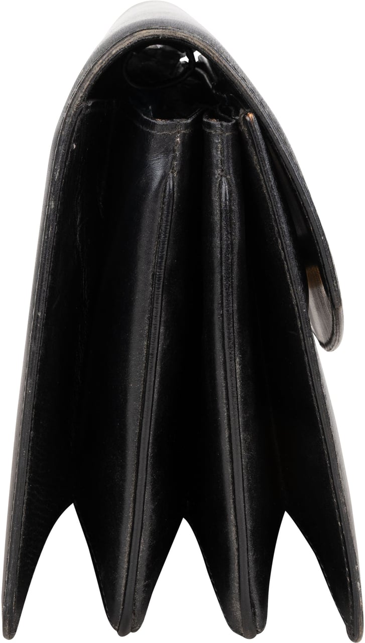 Gucci Gucci Black Leather GG Clutch Bag Zwart