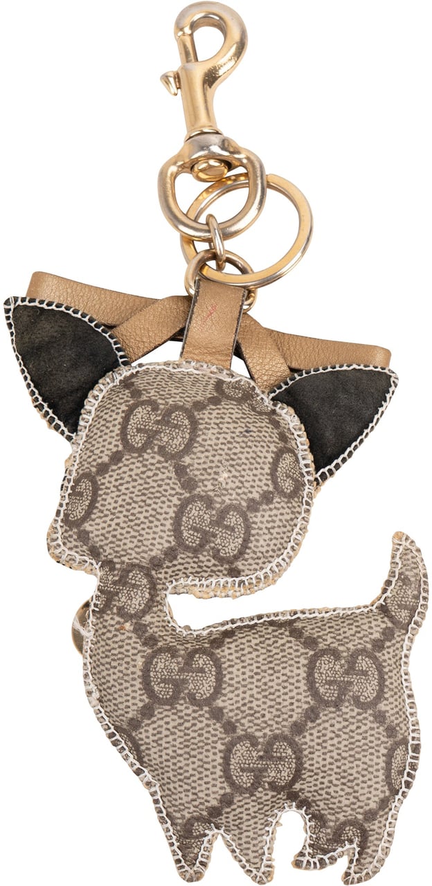 Gucci Gucci GG Monogram Chihuahua Dog Keychain Bruin