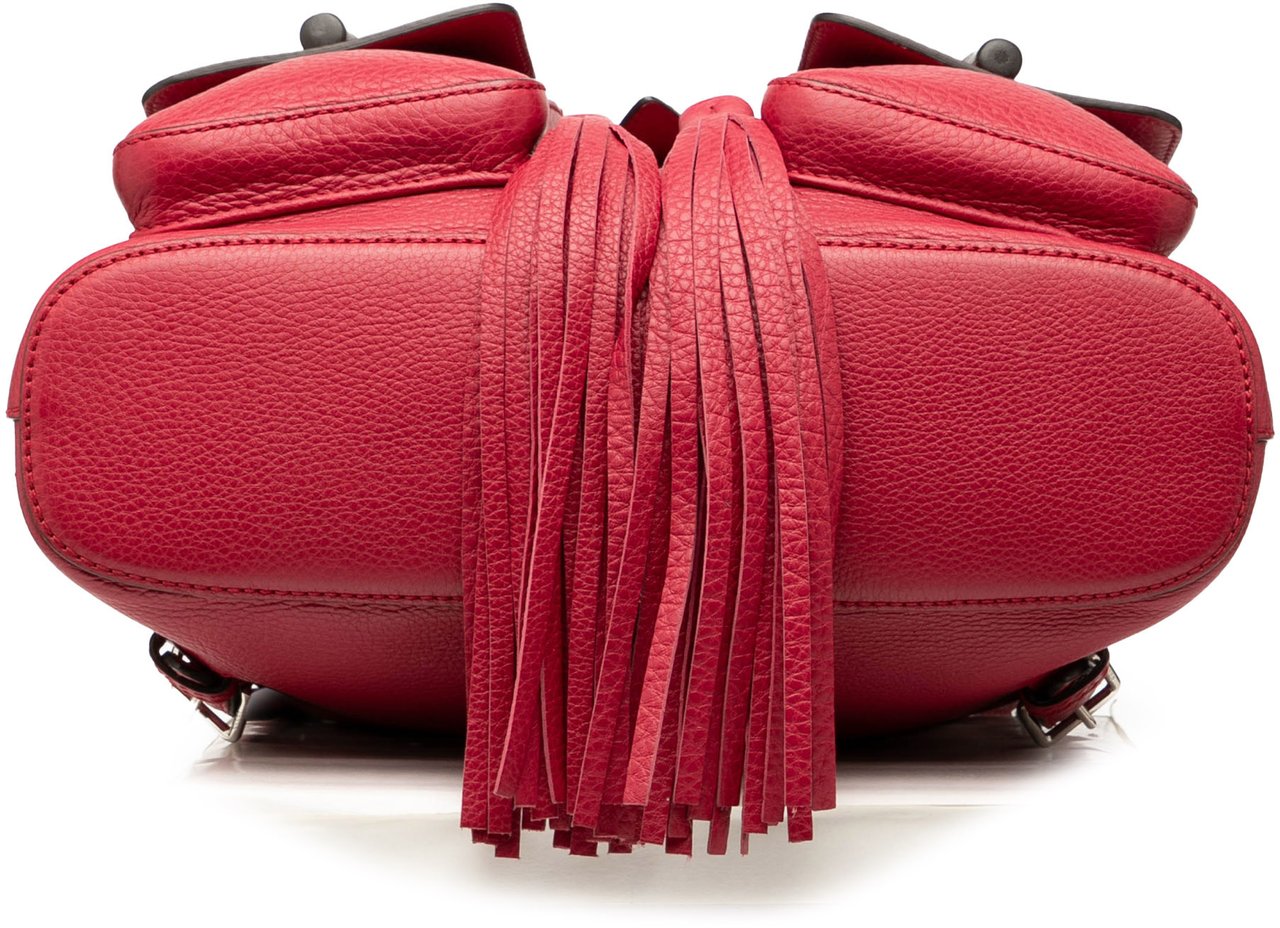 Gucci Leather Bamboo Tassel Backpack Roze