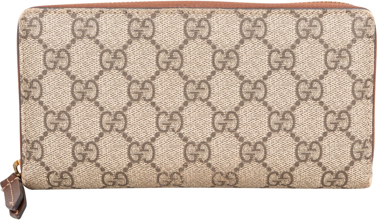 Gucci Gucci GG Monogram Zip Wallet Bruin