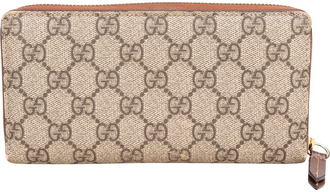 Gucci Gucci GG Monogram Zip Wallet Bruin