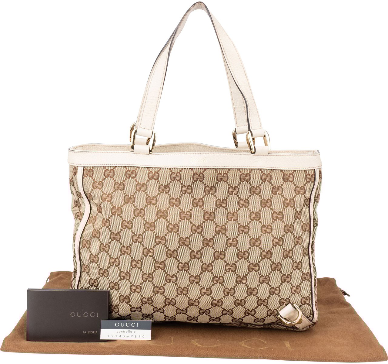 Gucci Gucci GG Monogram Abbey Handbag Bruin