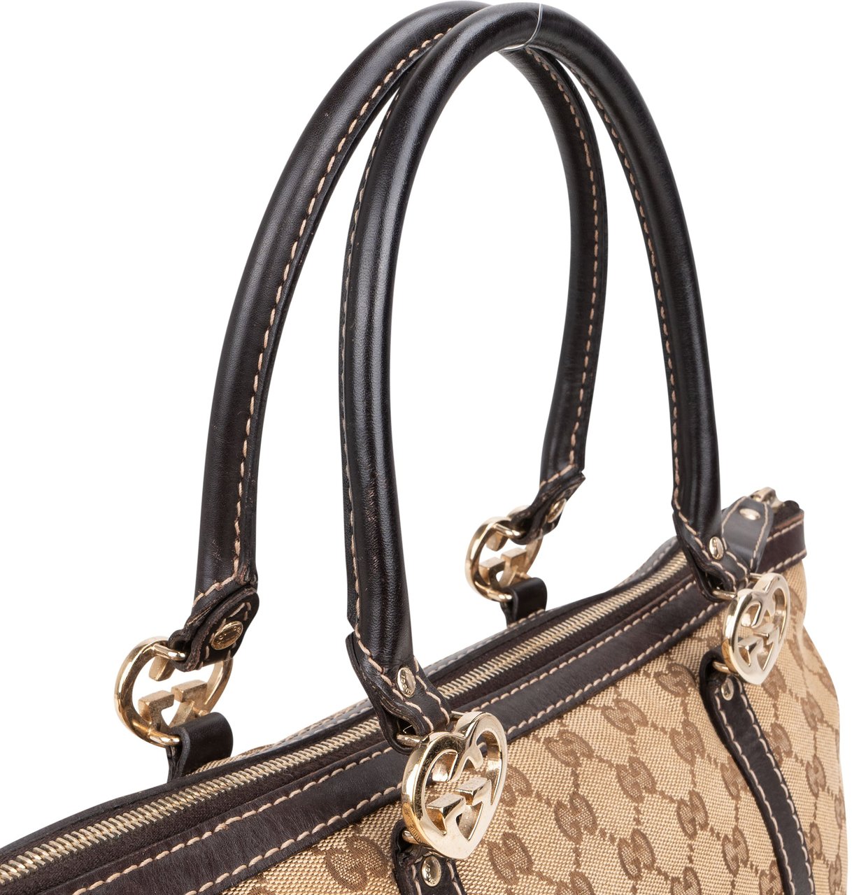 Gucci Gucci GG Monogram Heart Handbag Bruin