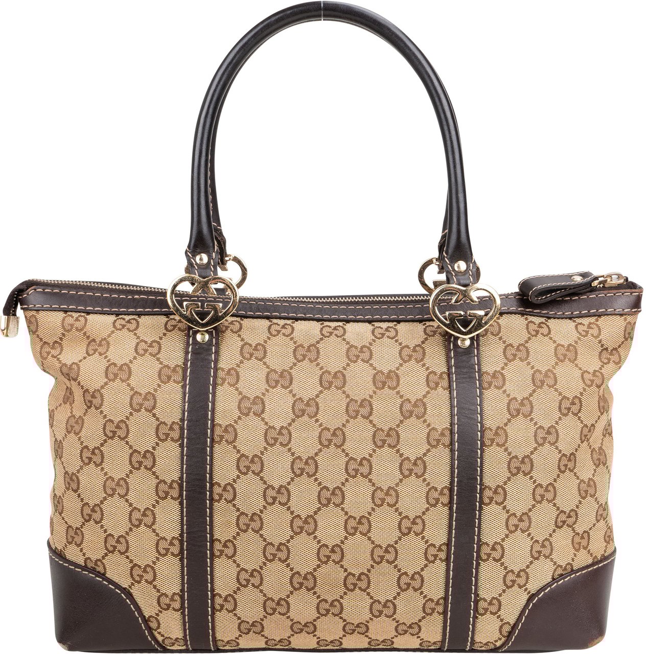 Gucci Gucci GG Monogram Heart Handbag Bruin