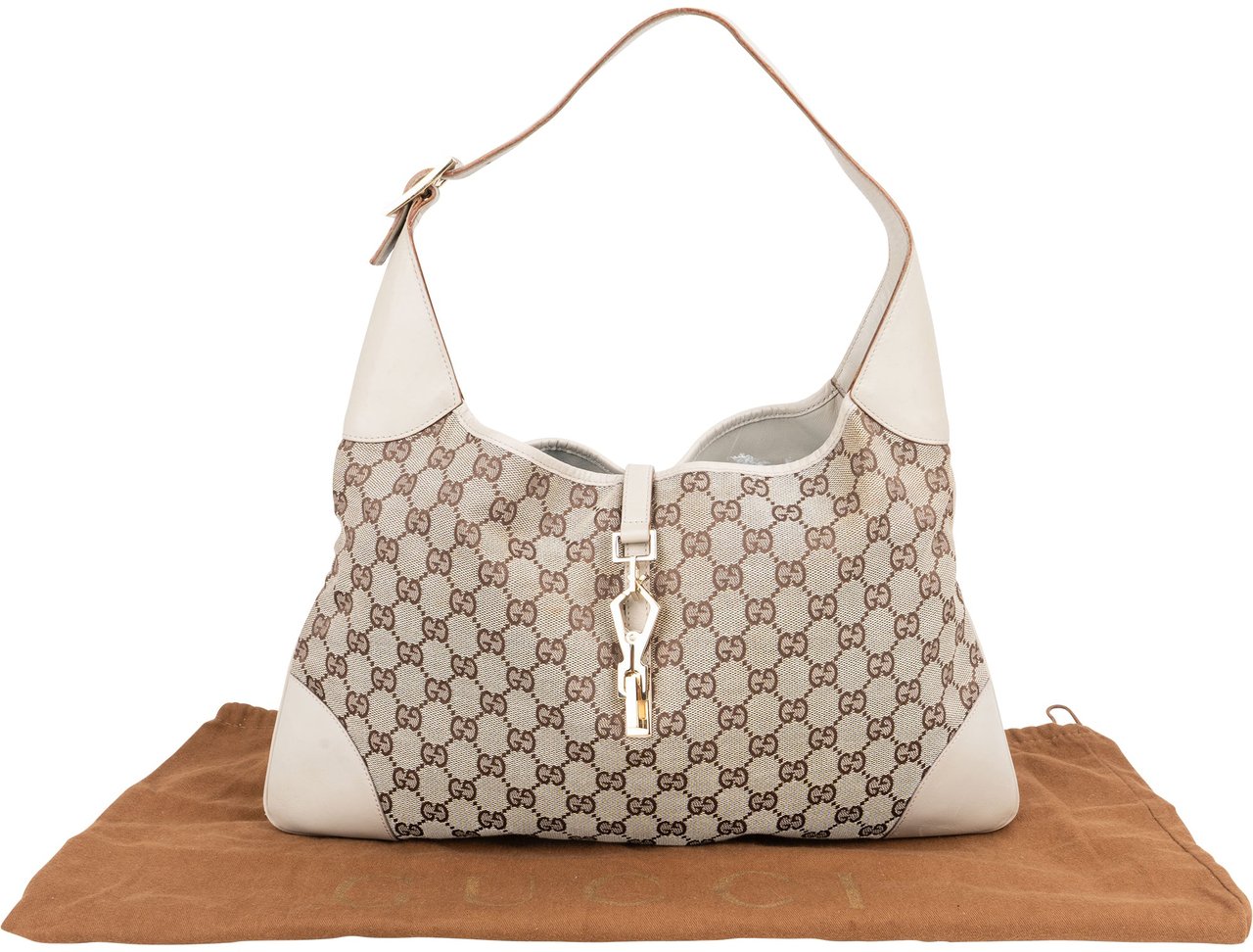 Gucci Gucci GG Monogram Jackie Handbag Bruin