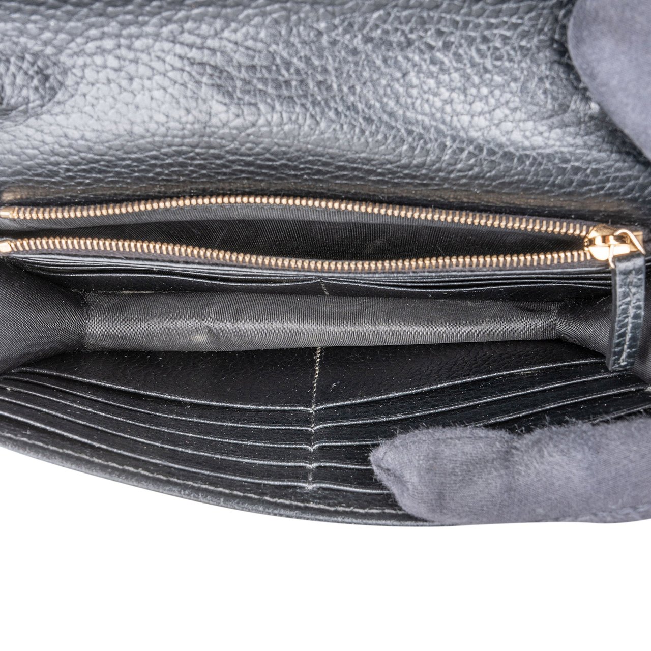 Gucci Gucci Leather GG Wallet On Chain Crossbody Bag Zwart