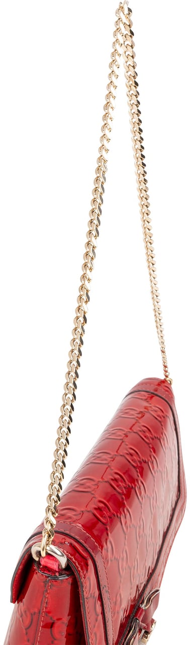 Gucci Gucci Patent Leather GG Monogram Shoulder Bag Rood