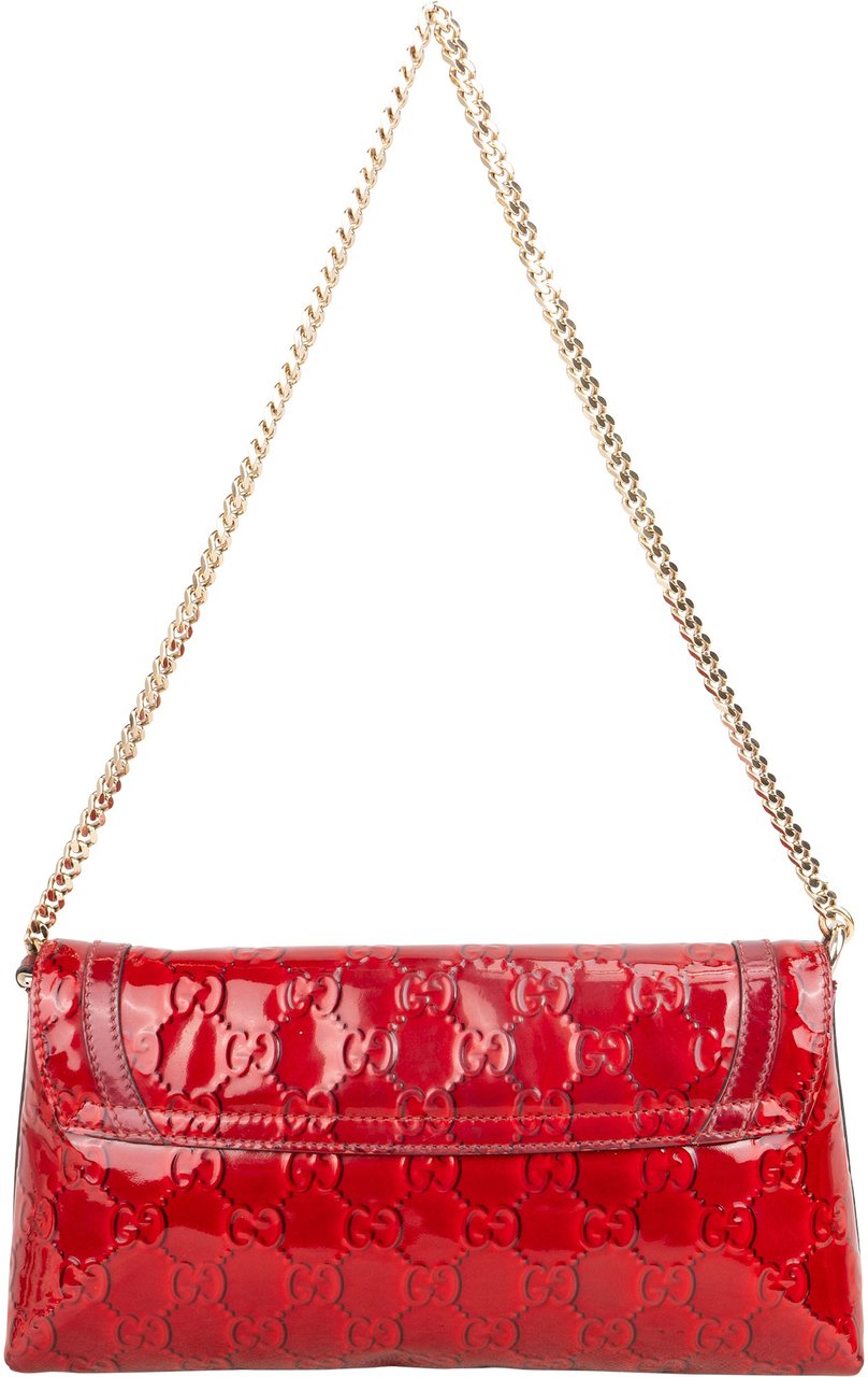 Gucci Gucci Patent Leather GG Monogram Shoulder Bag Rood