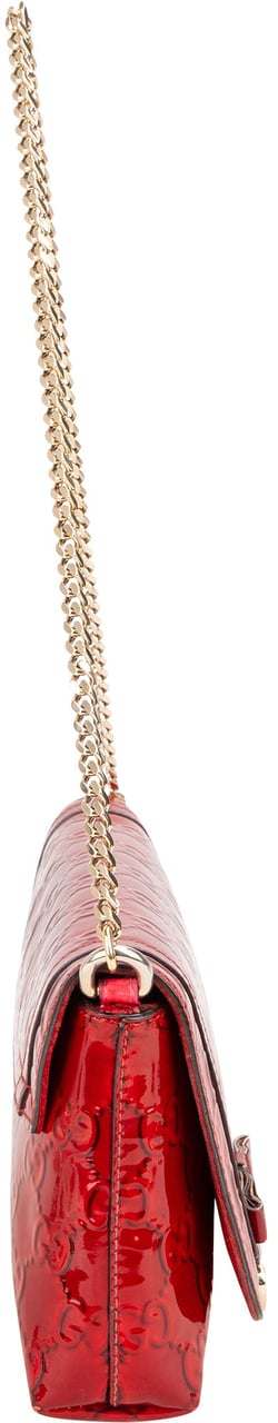 Gucci Gucci Patent Leather GG Monogram Shoulder Bag Rood