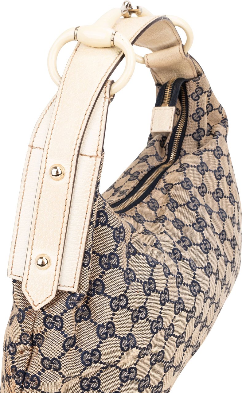 Gucci Gucci GG Monogram Horsebit Handbag Donkergrijs